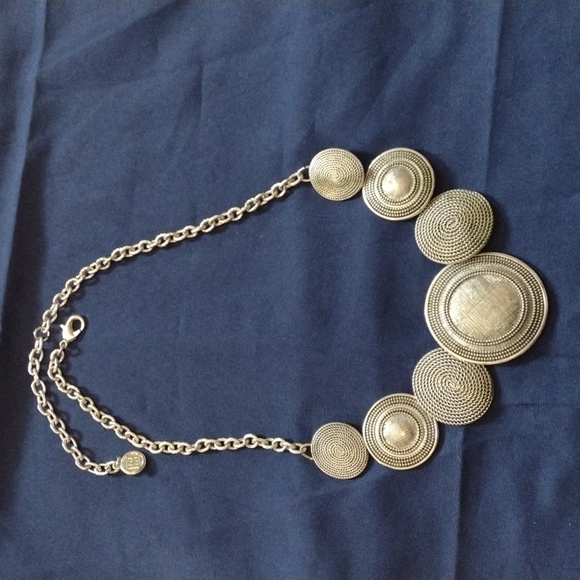 Dana Buchman Jewelry - DANA BUCHMAN SILVER-TONE OVERLAPPING DISCS NECKLACE